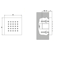 Gessi Rettangolo боковая форсунка квадратная, цвет: хром - Gidratop.ru изображение
