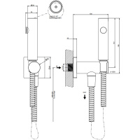 GESSI Rilievo гигиенический душ настенный на 1/2, цвет: nero XL - Gidratop.ru изображение