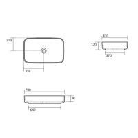 Раковина 70х43 см, без отв., накладная, цвет: белый - Gidratop.ru изображение