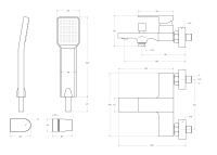 ROMANO Смеситель для ванны и душа в комплекте с ручным душем, шлангом и держателем, хром ROM-VASM-CRM - Gidratop.ru изображение