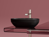 Умывальник чаша накладная овальная (цвет Черный Матовый) Element 502x363x145мм - Gidratop.ru изображение