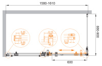 Душевой уголок CEZARES STYLUS-O-M-AH-1-160/90-C-Cr - Gidratop.ru изображение