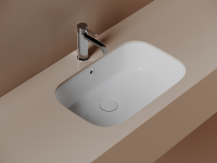 Раковина встраиваемая снизу Ceramicanova Era,  c отверстием слива - перелива, 570x395x195 мм, белый, арт.CN15006 - Gidratop.ru изображение