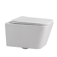 Комплект подвесной унитаз ABBER Rechteck AC1201 белый с инсталляцией AC0105 и кнопкой AC0120RG золото розовое - Gidratop.ru изображение