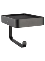 Держатель для туалетной бумаги с полкой WONZON & WOGHAND GRAFFITY, Темный графит (WW-9336) - Gidratop.ru изображение