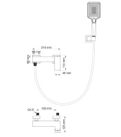 Смеситель для душа WONZON & WOGHAND CUBE 2.0, Брашированное золото (WW-88048068-BG) - Gidratop.ru изображение