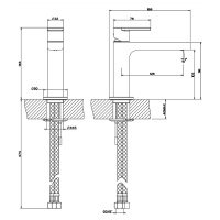 Gessi Emporio Via manzoni смеситель для раковины без донного клапана, с соединительными шлангами, цвет: Black XL - Gidratop.ru изображение