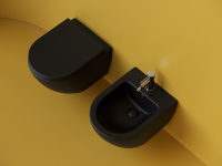 Подвесной унитаз Metropol Торнадо безоободковый черный матовый - Gidratop.ru изображение