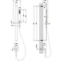Gessi Rettangolo душевая стойка с ручным душем и выводом воды из стены, цвет: хром - Gidratop.ru изображение