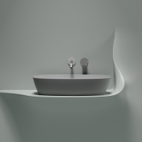 Умывальник чаша накладная овальная (цвет Серый Матовый) Element 600x380x138мм - Gidratop.ru изображение