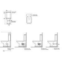 Бачок для унитаза моноблок, с боковым отверстием для ручки механизма, (без механизма слива), цвет белый - Gidratop.ru изображение