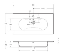 LOVE Керамическая раковина LOV-900-LVB 910x460x175 - Gidratop.ru изображение