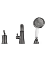 Смеситель на борт ванны WONZON & WOGHAND STEAM, Темный графит (WW-88659008-BGM) - Gidratop.ru изображение