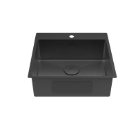 Кухонная мойка Lemark Janga 540 9932112, 54 см, PVD-покрытие, нержавеющая сталь, черный матовый - Gidratop.ru изображение