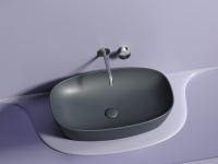 Умывальник чаша накладная овальная (цвет Темный Антрацит Матовый) Element 600x380x138мм - Gidratop.ru изображение