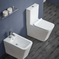 Унитаз-компакт Q-Line VT2-12 безободковый,  цвет белый, Geberit, ультратонкое сиденье soft-close, P-trap - Gidratop.ru изображение