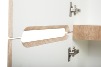 ETNA Шкаф подвесной с двумя распашными дверцами с доводчиками, с двумя полками, левосторонний, Rovere Bianco, 400x300x1500, ETNA-1500-2A-SC-WO-P-L - Gidratop.ru изображение