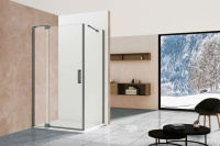 Душевой уголок Extra VSR-1E901090CLGM, 900/1000*900, вороненая сталь, стекло прозрачное - Gidratop.ru изображение