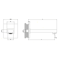 Gessi Rettangolo настенный излив для ванны, для монтажа с удаленным управлением (не входит в комплект), индивидуальная длина, цвет: хром - Gidratop.ru изображение