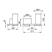 Держатель двойной Keuco Edition 400 11553059000 со стаканом и дозатором жидкого мыла, никель шлифованный - Gidratop.ru изображение