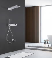 Душевая система ABBER Rund AF8753 скрытого монтажа с изливом, термостат, хром - Gidratop.ru изображение