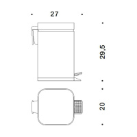 Colombo Black&White Ведро с крышкой, педаль, 5л, цвет: хром - Gidratop.ru изображение