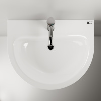 Умывальник 610 мм с колонной Trend, 1 отверстие под смеситель готово, без крепежа. - Gidratop.ru изображение