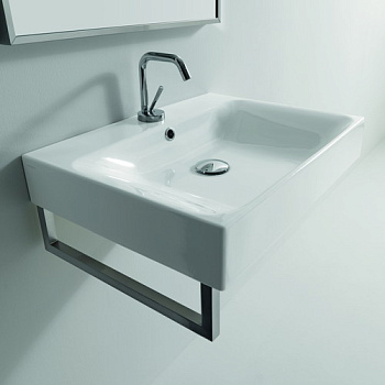 Раковина 60х45 см, 1 отв., подвесная/накладная, цвет: белый