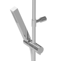 PORTA-CD-01 Душевая стойка со смесителем, ручным и верхним душем 200 мм нержавеющая сталь, исполнение хром - Gidratop.ru изображение