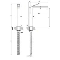 Gessi Rettangolo K смеситель для раковины на 1 отверстие, излив 213мм, цвет: хром - Gidratop.ru изображение