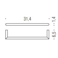 Colombo Mini Держатель полотенца 31,4*6,5cм, цвет: черный матовый - Gidratop.ru изображение