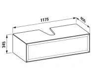 Тумба под раковину Laufen New Classic 117.5 х 45.5 х 34.5 см, 4.0602.3.085.627.1, подвесная, вырез посередине, серый - Gidratop.ru изображение