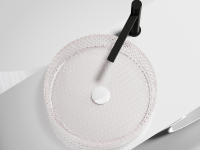 Умывальник чаша накладная круглая (цвет розовый) Cristal 360x360x112мм - Gidratop.ru изображение