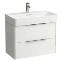 Тумба под раковину Laufen Base 75 см, подвесная, с 2 ящиками, белый глянцевый, 4.0235.2.110.261.1 - Gidratop.ru изображение