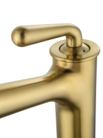 Смеситель для раковины высокий WONZON & WOGHAND STEAM, Брашированное золото (WW-88239008- BG) - Gidratop.ru изображение