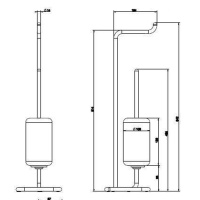 Gessi Goccia стойка с держателем для туалетной бумаги и ершиком, напольная, цвет: хром/черный - Gidratop.ru изображение