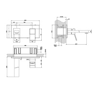 Gessi Rettangolo K встраиваемый однорычажный смеситель для раковины, излив 201мм(внешние части), цвет: черный - Gidratop.ru изображение