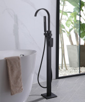 Смеситель ABBER Wasserfall AF8615B напольный, черный матовый - Gidratop.ru изображение