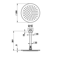 Gessi Ingranaggio верхний душ потолочная, поворотная с шарниром, цвет: хром - Gidratop.ru изображение