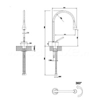 Gessi Goccia смеситель для раковины на 1 отверстие, излив 174мм R=90, цвет: черный - Gidratop.ru изображение