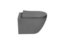 Унитаз подвесной Globo VT1-14TMA Tornado, цвет антрацит матовый, ультратонкое soft-close сиденье - Gidratop.ru изображение