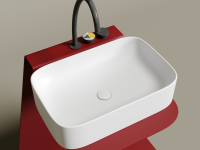 Умывальник чаша накладная прямоугольная (цвет Белый Матовый) Element 605x380x150мм - Gidratop.ru изображение