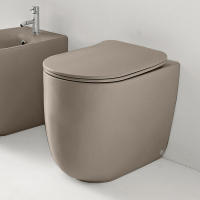 Унитаз безободковый пристенный 55х35 см, с креплениями WB5N, цвет: Коричневый орех - Gidratop.ru изображение