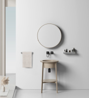 Консоль с керамической раковиной ABBER Bequem AC2130MK хаки матовый - Gidratop.ru изображение