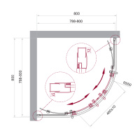 Душевой уголок BelBagno UNO-195-R-2-80-C-Cr - Gidratop.ru изображение