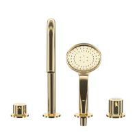 LEAF-BVDM4-L-SR смеситель на борт ванны врезной, на 4 отверстия, исполнение Sunrise - Gidratop.ru изображение