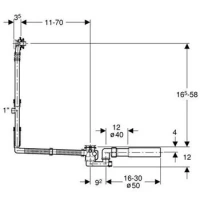 Слив-перелив Geberit 150.525.21.1 для ванны удлиненный, хром - Gidratop.ru изображение
