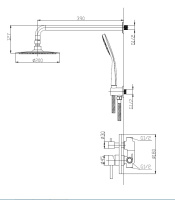 ETNA-SET-DDS-IN Душевой комплект со встраиваемым смесителем с переключателем, верхним душем 250 мм, ручным душем, исполнение сатин - Gidratop.ru изображение