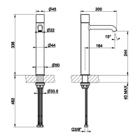 GESSI HABITO DIAMANTATO смеситель для раковины на 1 отверстие, однорычажный, без донного клапана, цвет Black Metal Br. PVD - Gidratop.ru изображение