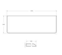 IDRA Столешница из МДФ 55840 Nero opaco, 144x50x1,6 - Gidratop.ru изображение